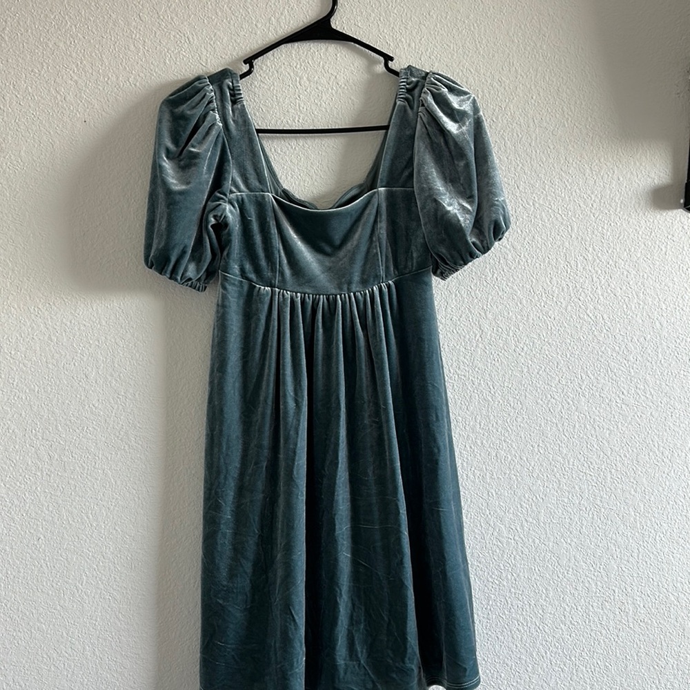 Beautiful crushed velvet blue dress